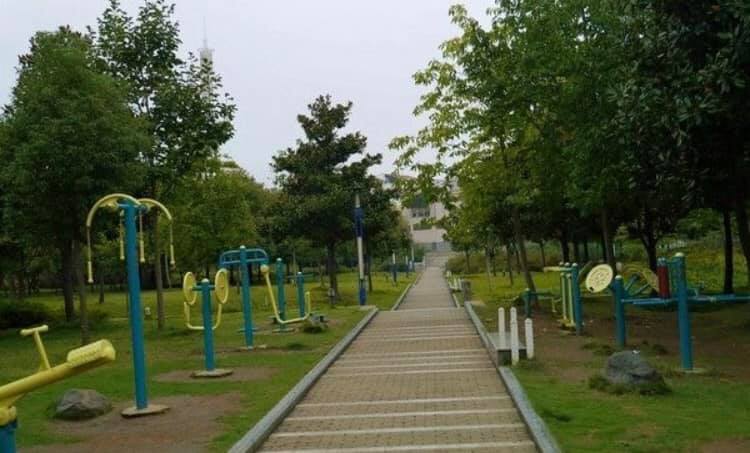 中国の公園に備え付けの健康遊具(器具?)について